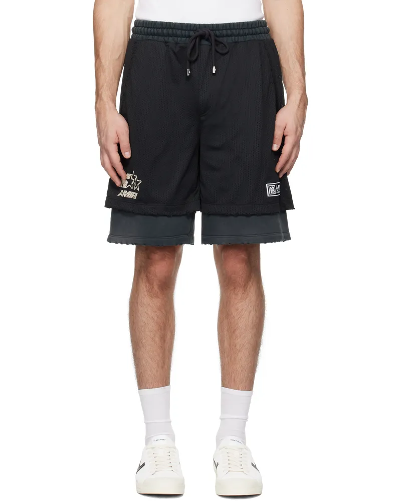 Amiri Black 'Amiri' Mesh Basketball Shorts Black
