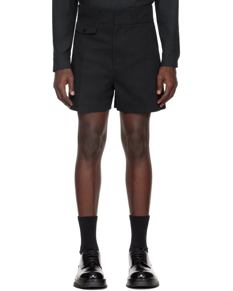 RECTO Navy Pin Tuck Shorts Ink