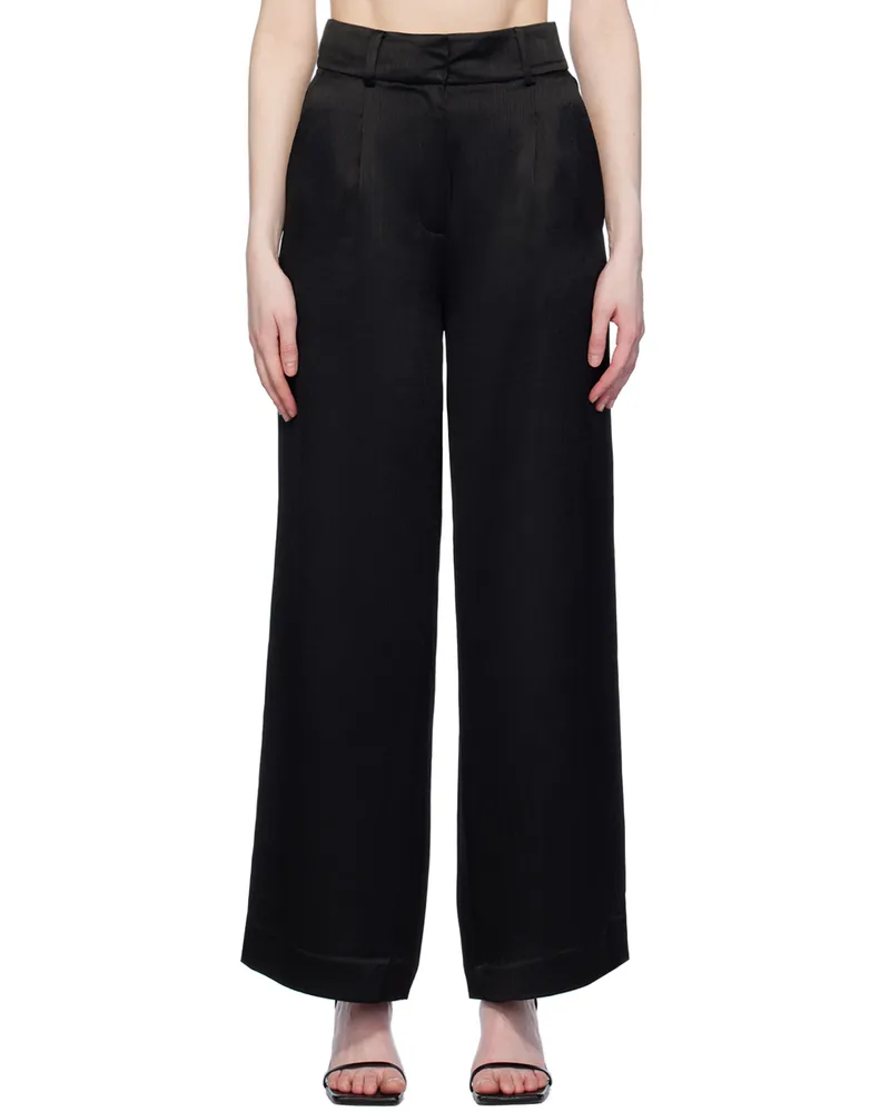 Elleme Black Textured Trousers Textured