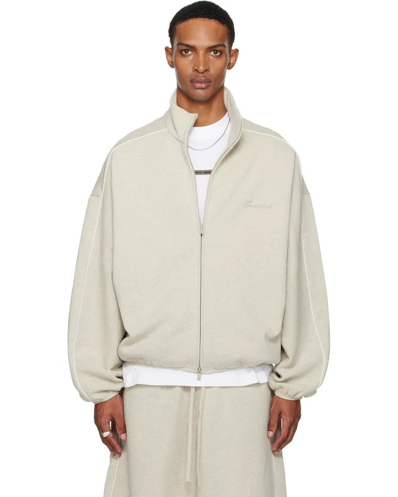Fear of God Beige Modern Fit Fleece Track Jacket Hthr