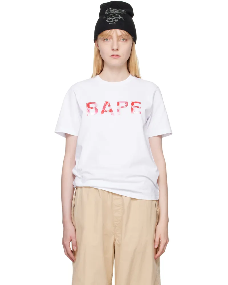 BAPE White Abc Camo Glitter T-Shirt White