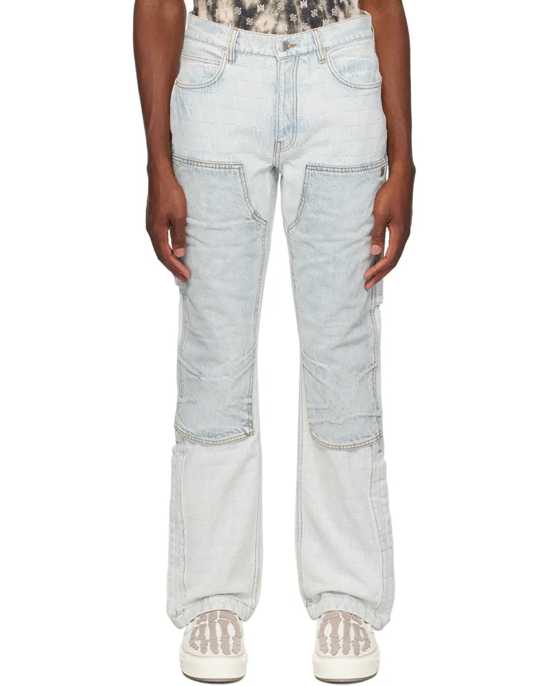 Amiri Indigo Jacquard Jeans Bleached