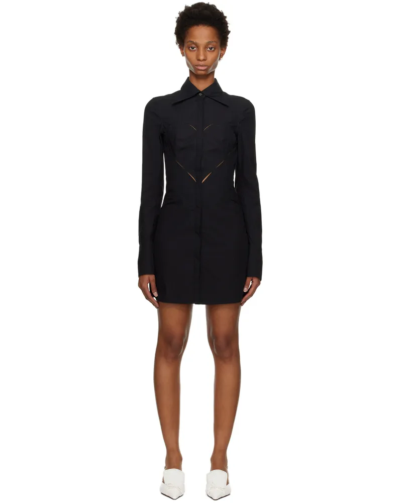 AMBUSH Black Heart Shaped Midi Dress Black