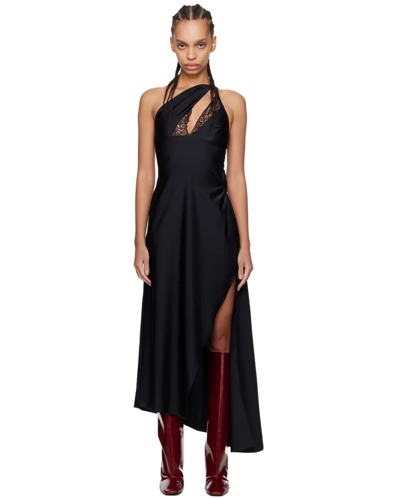 COPERNI Black Asymmetric Midi Dress Black