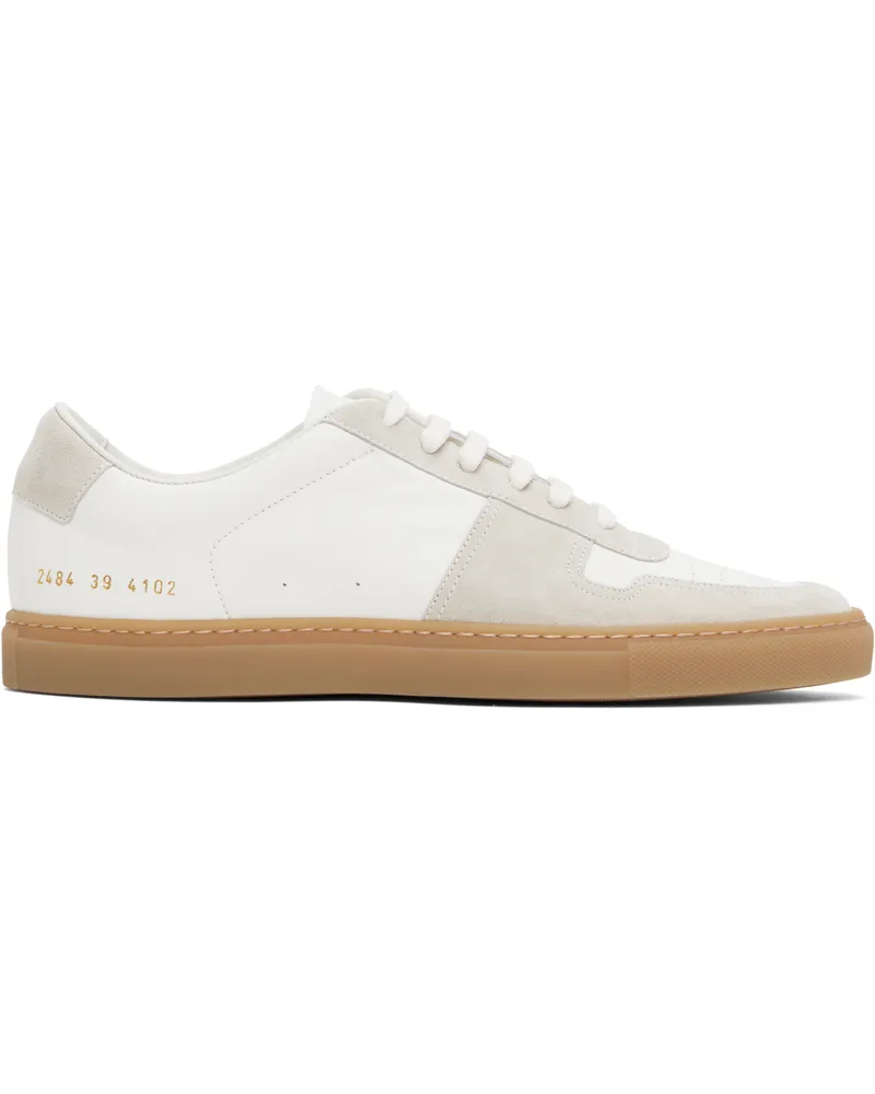 Common Projects White & Beige BBall Duo Slim Sneakers 4102