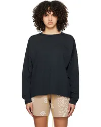 RHUDE Black Embroidered Long Sleeve T-Shirt Black