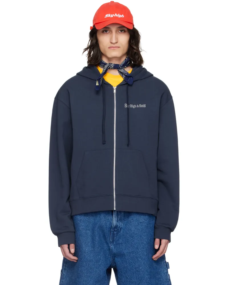 Sky High Farm Workwear Navy Zip Hoodie Navy