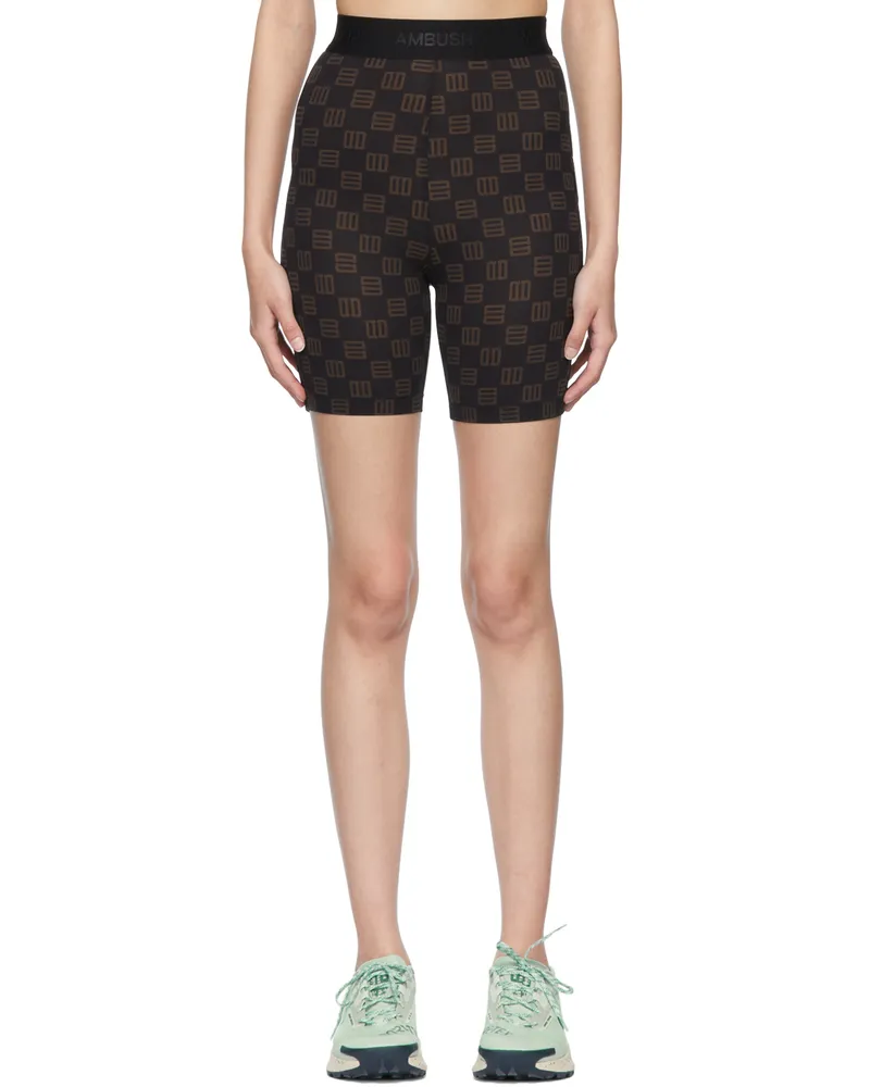 AMBUSH Black Monogram Sport Shorts Black