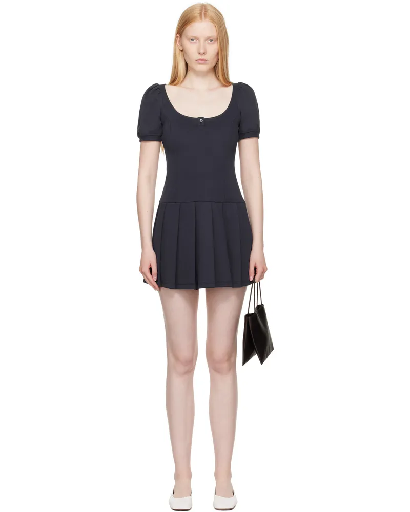 Sandy Liang Navy Camden Minidress Navy