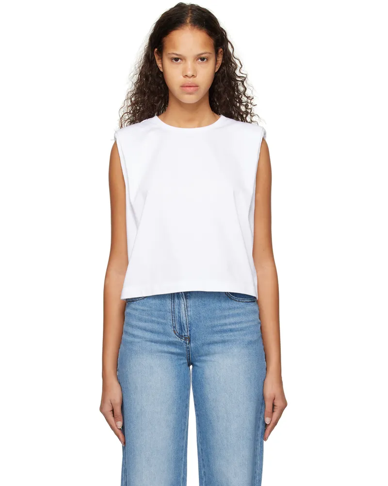 JUUN.J White Padded Shoulders T-Shirt 1
