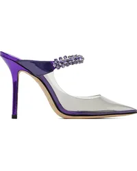 Jimmy Choo Purple Bing 100 Mules Cassis