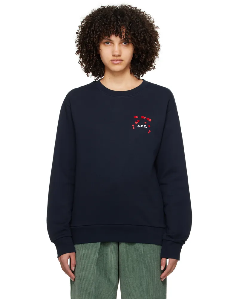 A.P.C. Navy Hearts Sweatshirt Iak