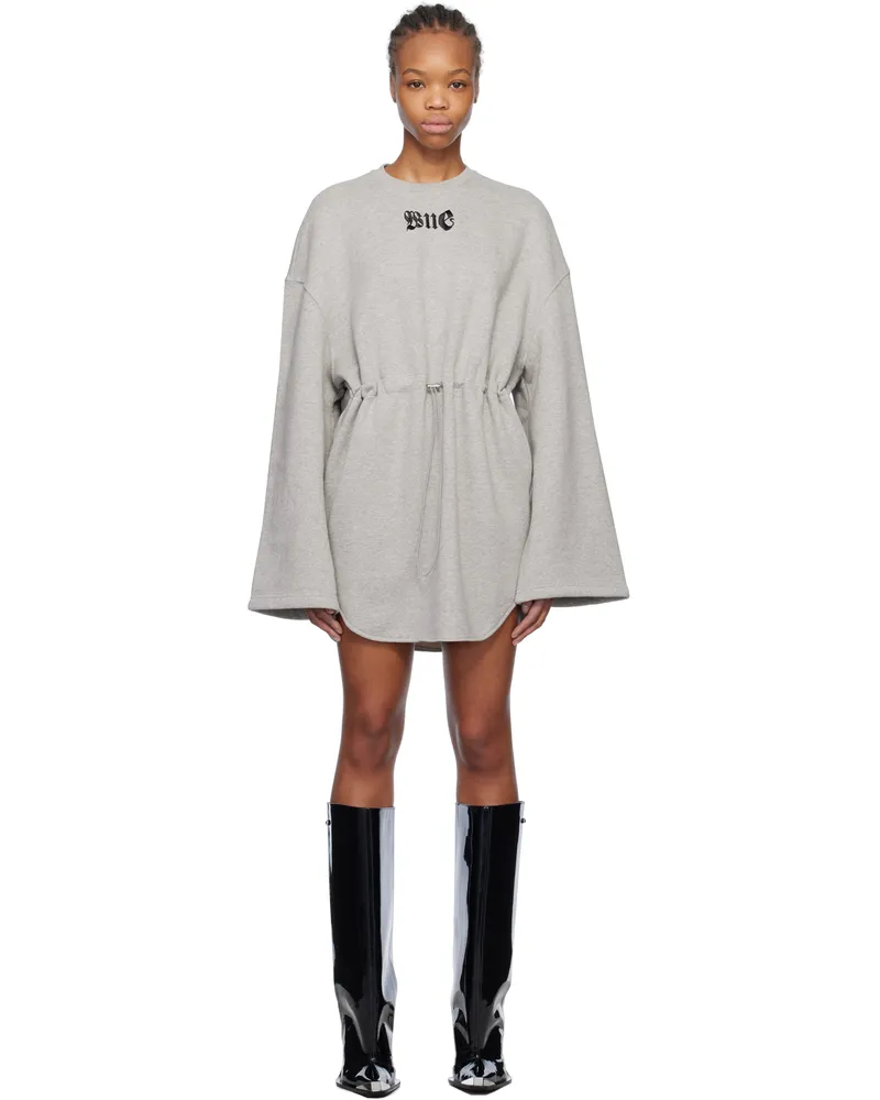 WE 11 DONE Gray String Mini Dress Grey