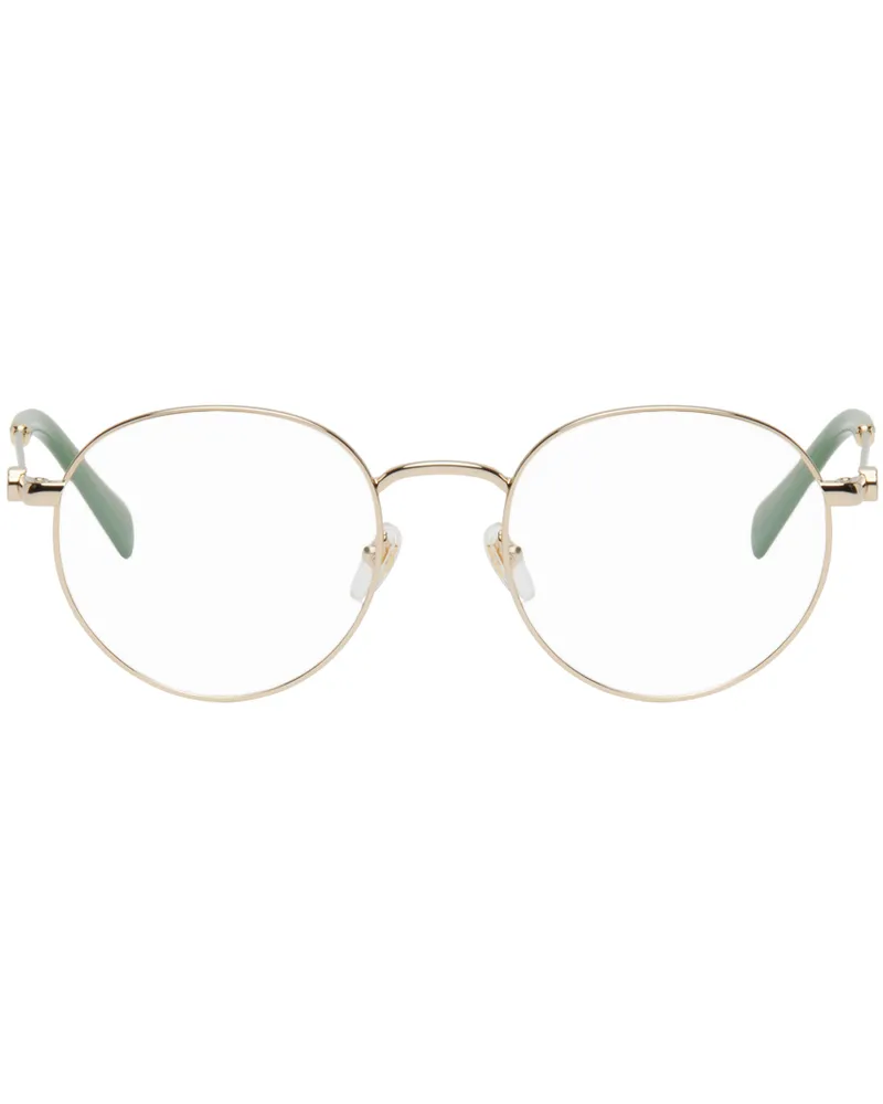 Gucci Gold Mini Running Round Metal Glasses 002