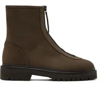 Brown Zipper Boots