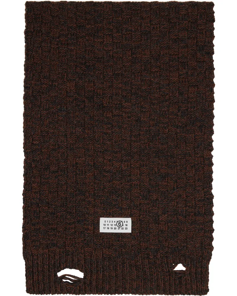 Maison Margiela Brown Distressed Scarf 961