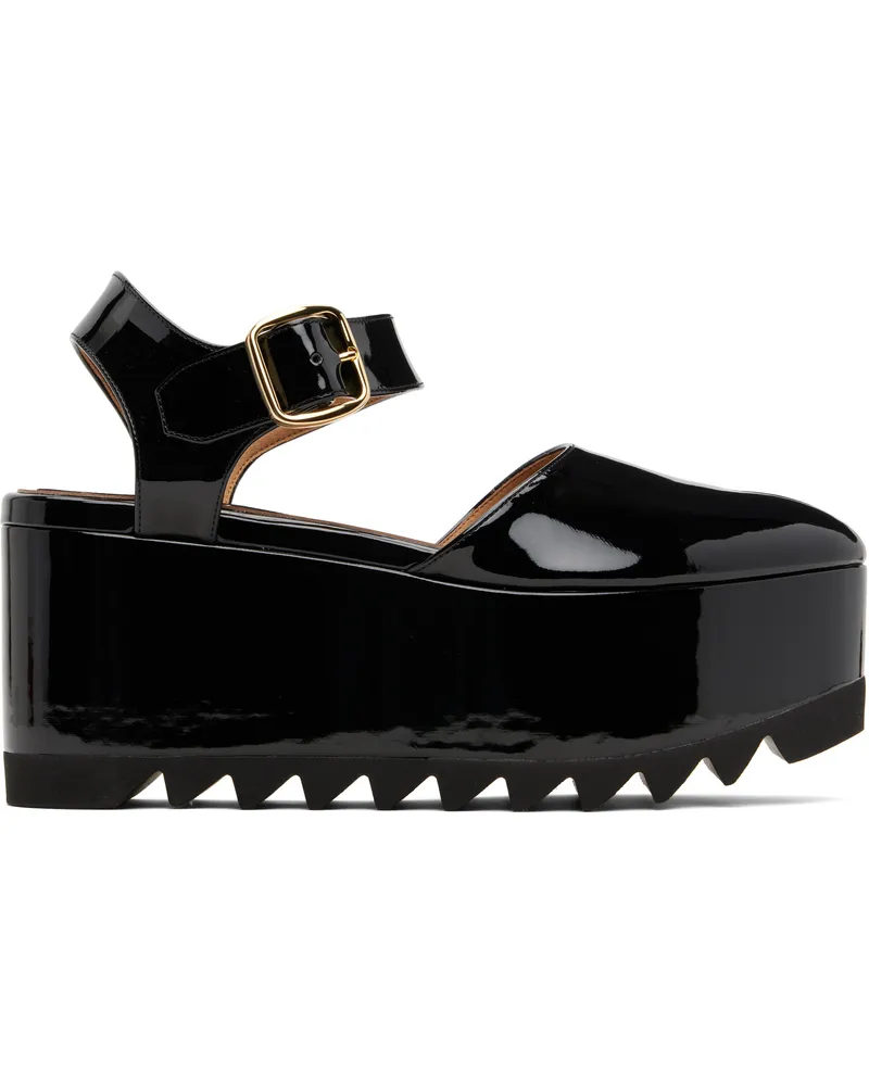 Stella McCartney Black Elyse Patent Platform Sandals 1000