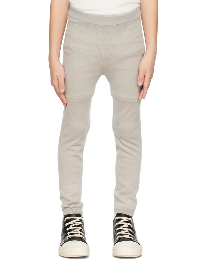Rick Owens Kids Gray Slim-Fit Leggings 08