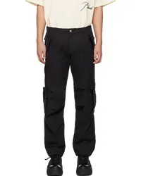 RHUDE Black Paneled Cargo Pants Black