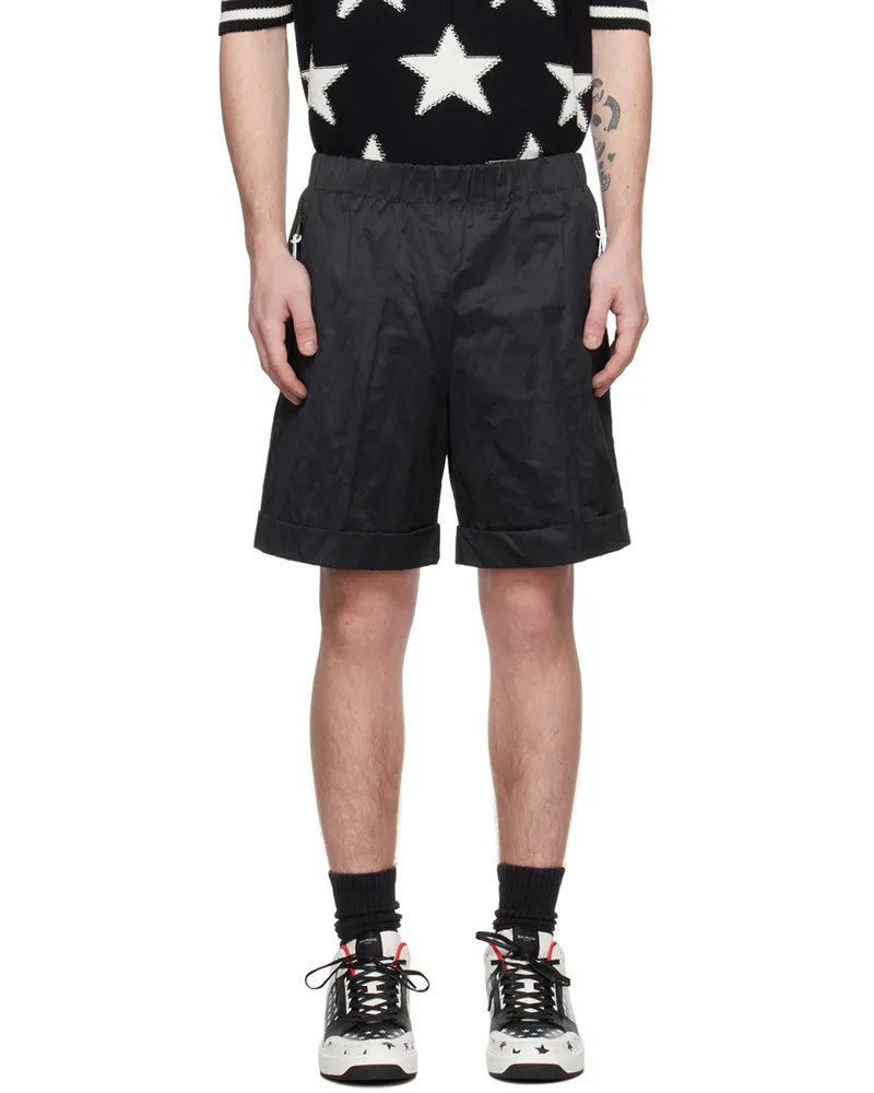 Balmain Black Patch Shorts 0pa