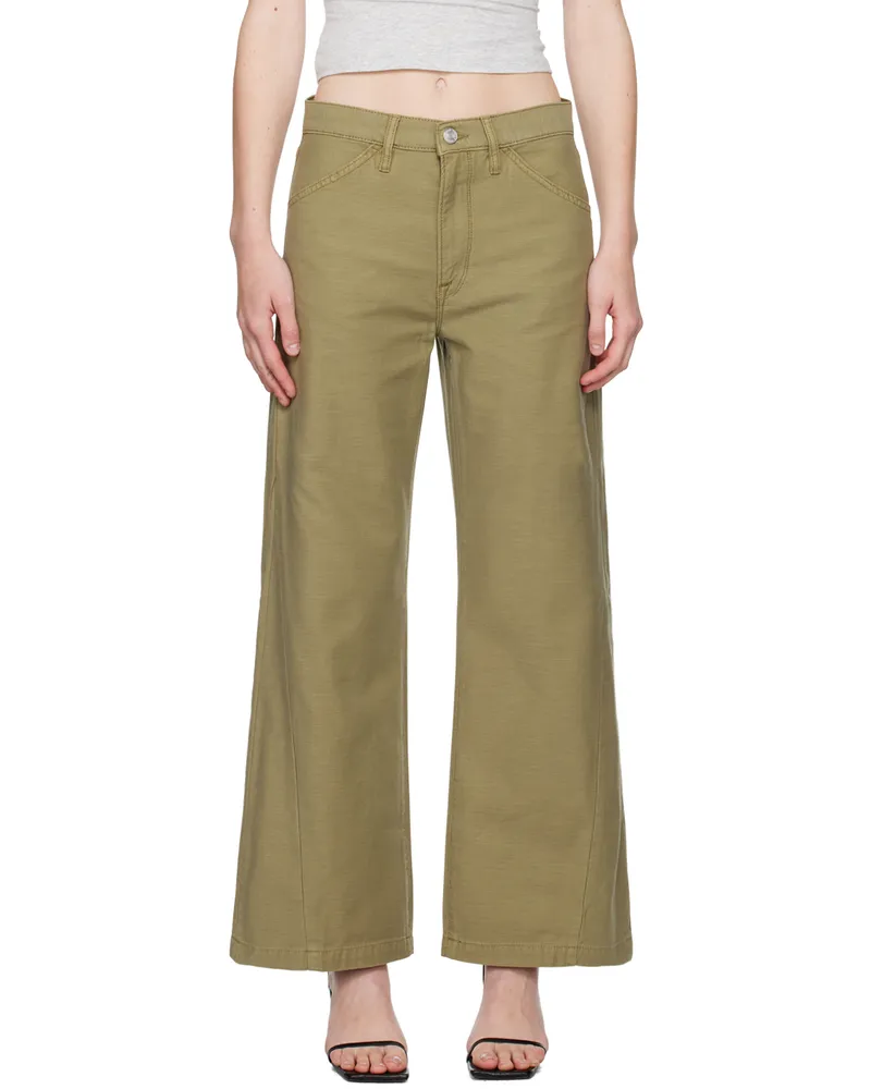 Frame Denim Khaki 'Le Baggy Palazzo' Jeans Sage