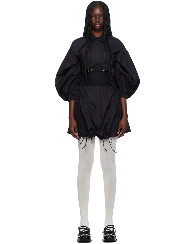 Simone Rocha Black Trapeze Midi Dress Black