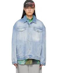 VETEMENTS Blue Embossed Denim Jacket Blue