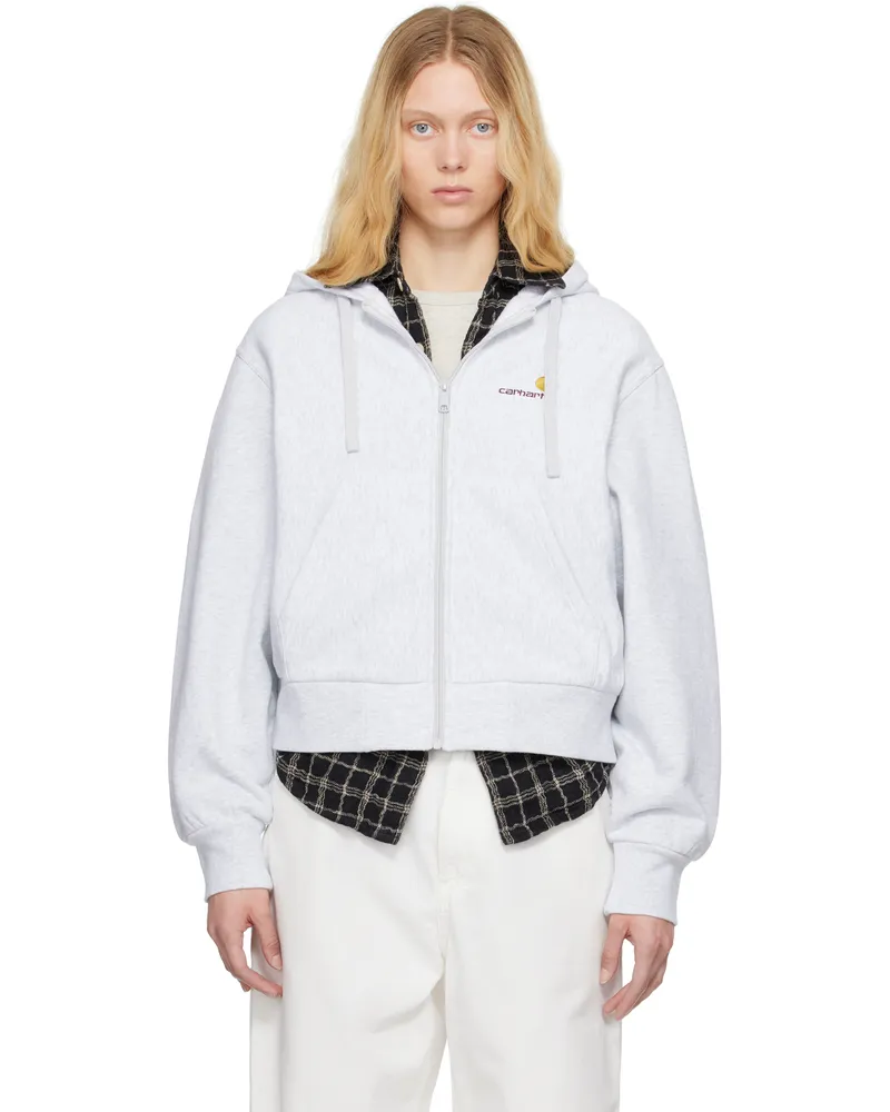 Carhartt WIP Gray American Script Hoodie Ash
