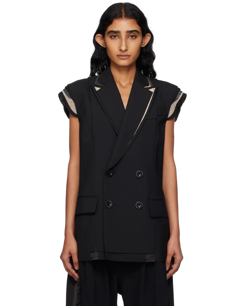 Sacai Black Sleeveless Blazer 001