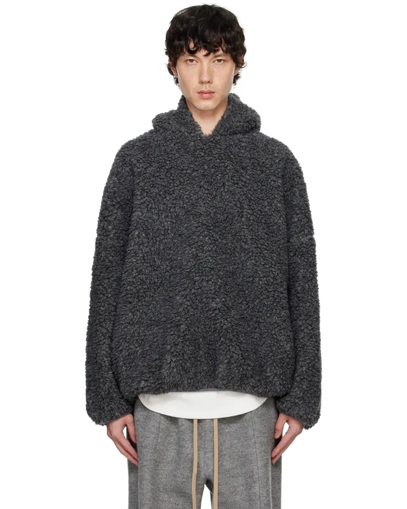 Fear of God Gray Polar Fleece Hoodie Paris