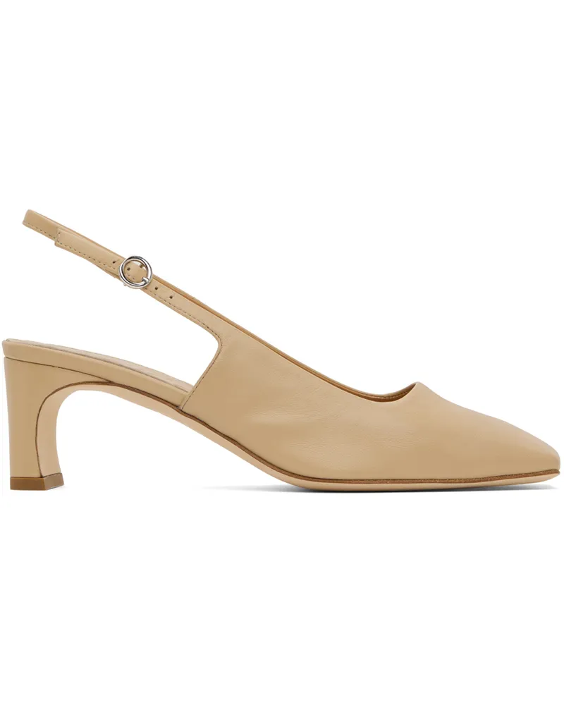 aeyde Beige Eliza Slingback Heels Latte