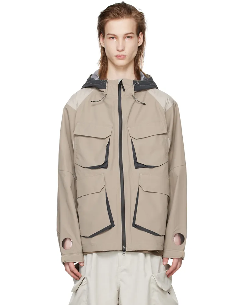 meanswhile Taupe Air Window Jacket Grey