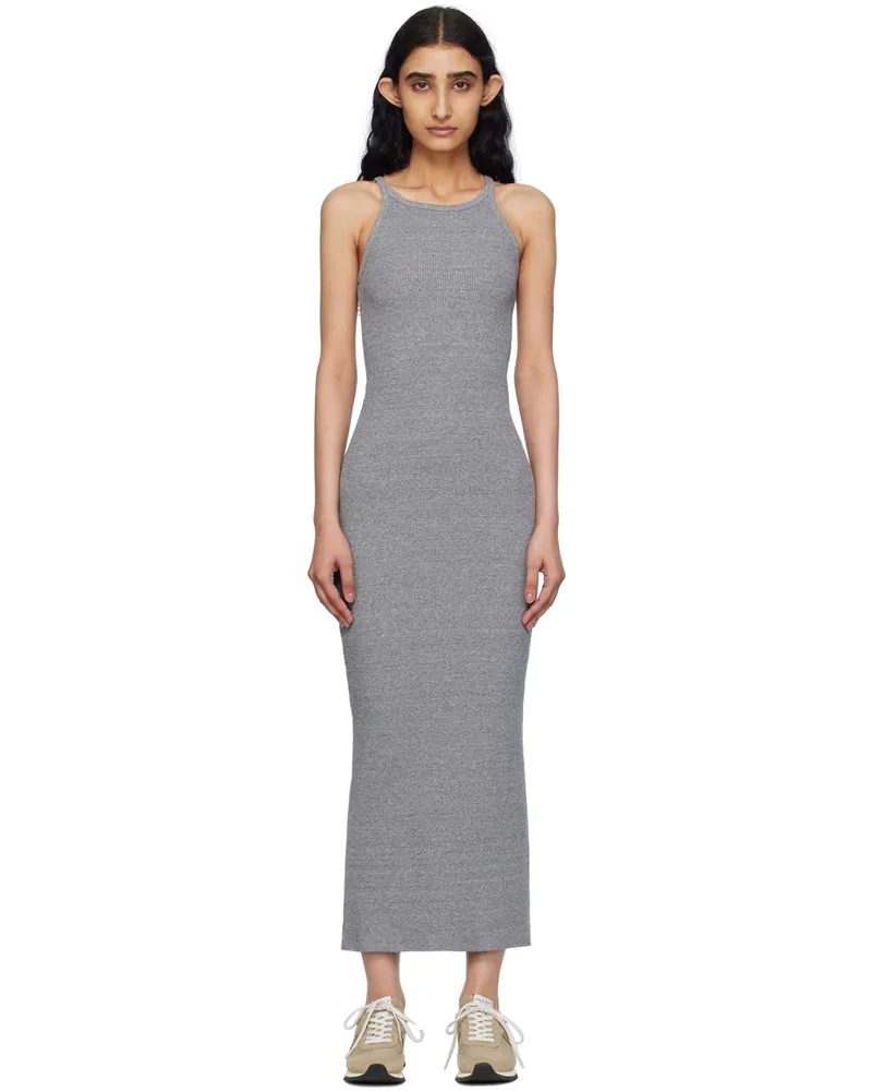 Rag & Bone Gray 'The Essential Rib String Tank' Midi Dress Htrgry