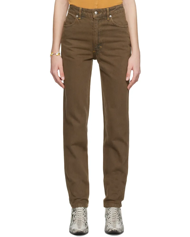 Eckhaus Latta Brown & Silver 'El Jean' Jeans Silverback