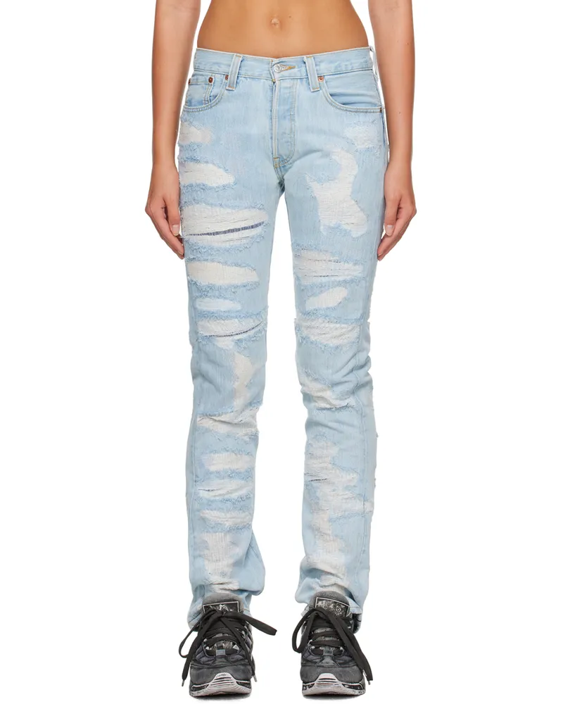 NotSoNormal Blue Destroyed Jeans Bleach