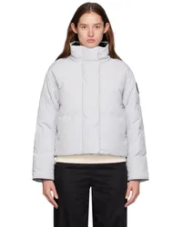 Canada Goose Gray 'Black Label' Grandview Cropped Down Jacket Silverbirch