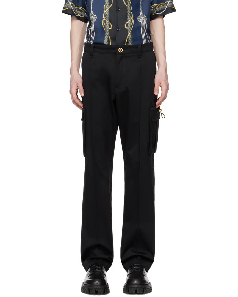 Versace Black Hardware Cargo Pants 1b000-black