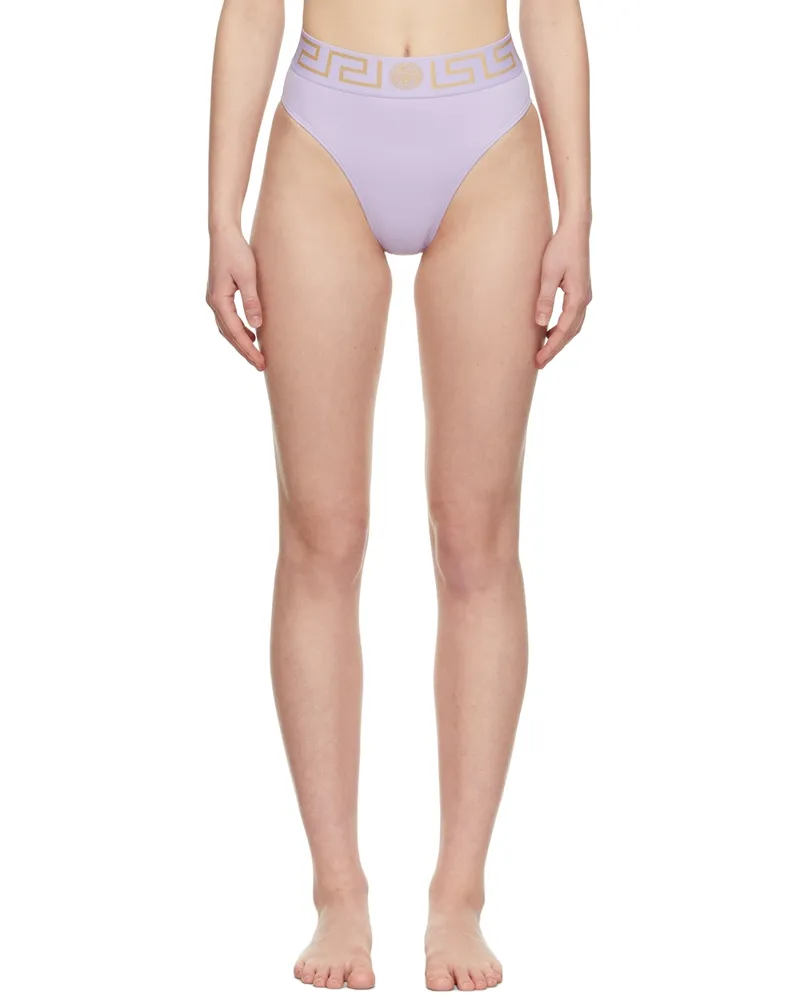 Versace Purple Medusa Band High Waist Bikini Bottom 1l310