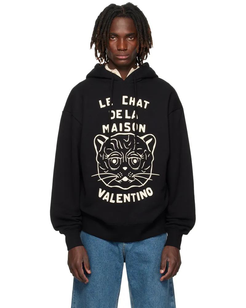 Valentino Garavani Black 'Le Chat De La Maison' Hoodie 9ra
