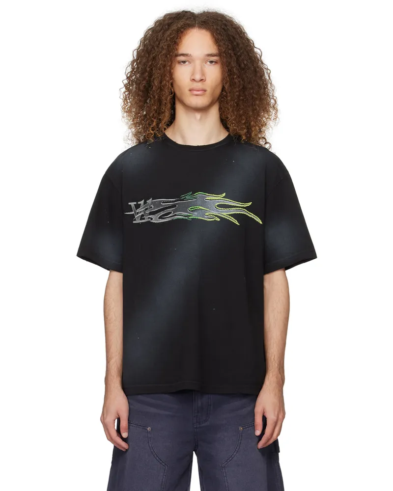 WE 11 DONE Black Faded T-Shirt Black