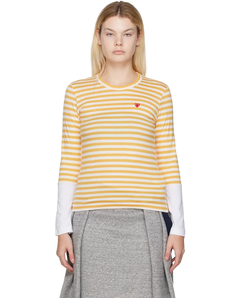 Comme des Garçons Yellow Paneled T-Shirt Yellow