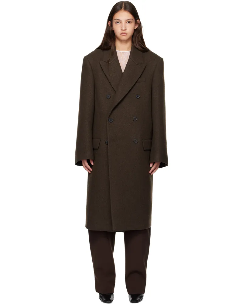 WARDROBE.NYC Brown Hailey Bieber Edition HB Coat Dark