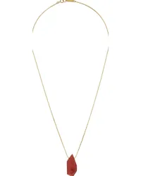 Isabel Marant Gold & Orange Long Pendant Necklace 11or