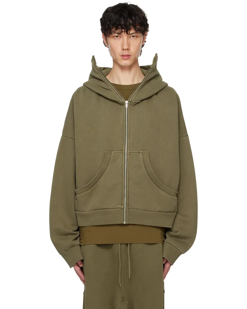 Entire Studios Khaki Full Zip Hoodie Military