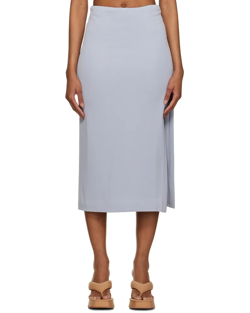 THIRD FORM Blue Mode Split Side Midi Skirt Skyward