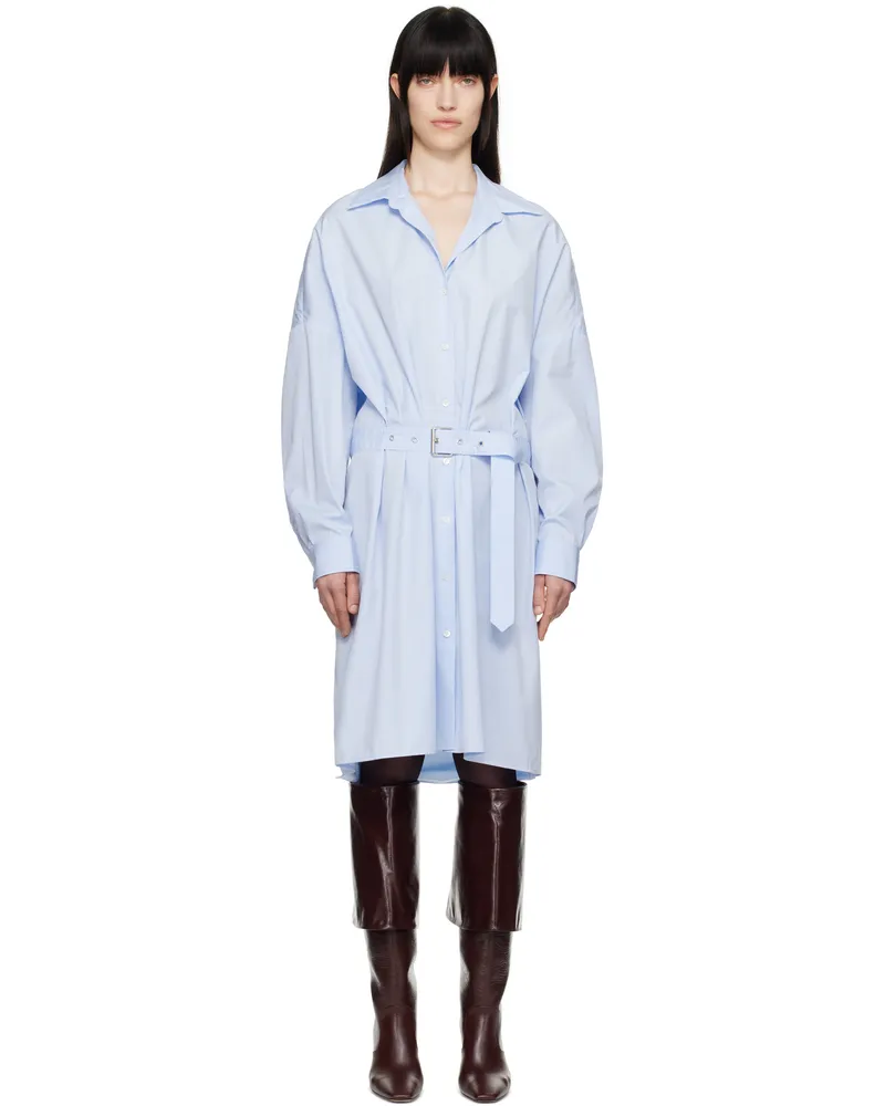 Dries van Noten Blue Belted Shirt Midi Dress 514