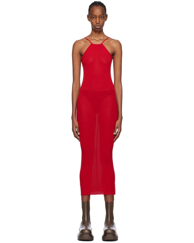 Rick Owens Red Skorpio Midi Dress 03