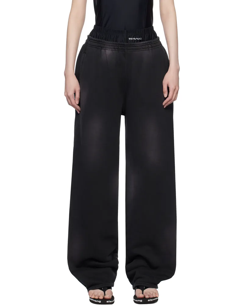Alexander Wang Black Pre-Styled Boxer Brief Sweatpants Black