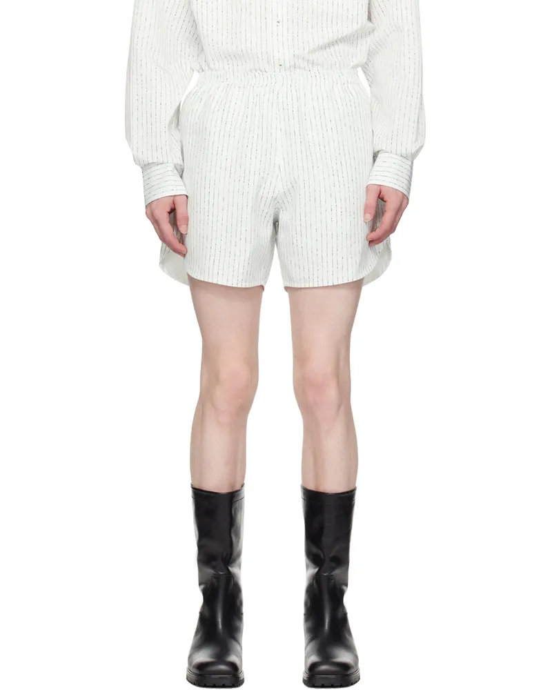 RECTO Off-White Stripe Shorts Off