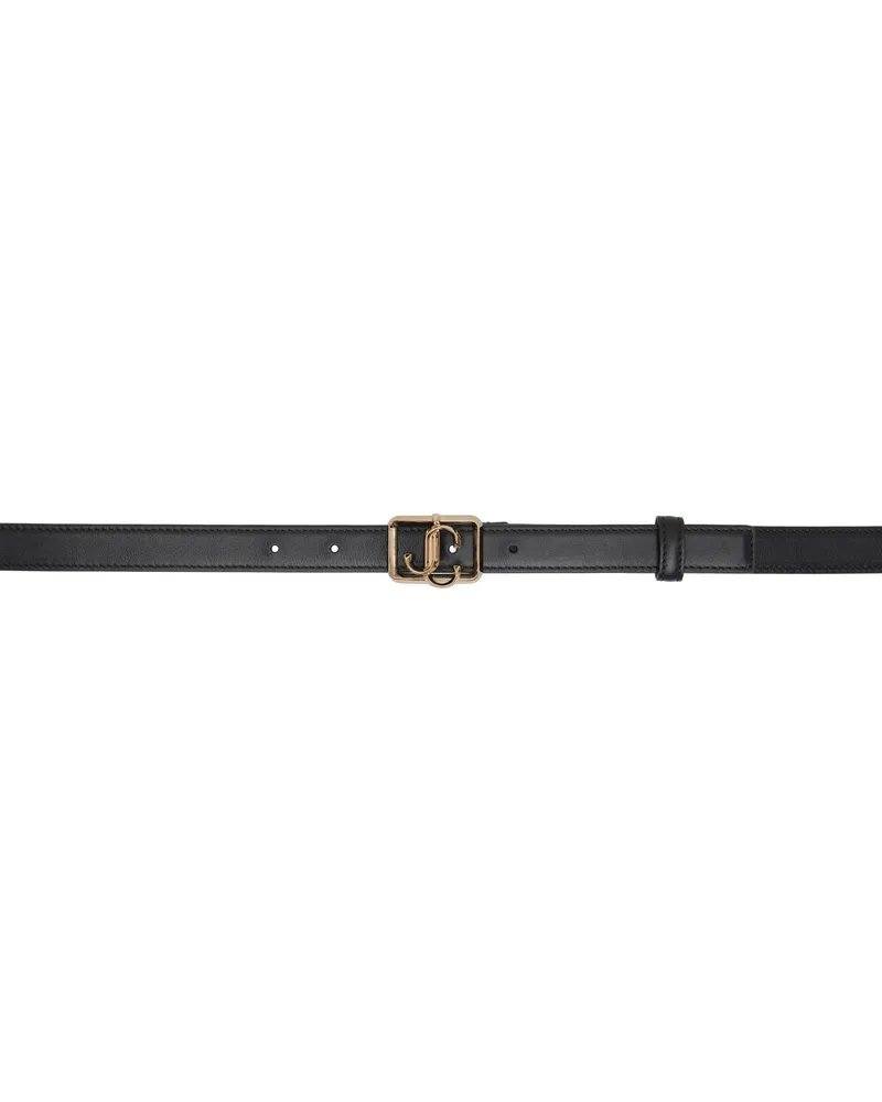 Jimmy Choo Black 'JC' Square Belt Black